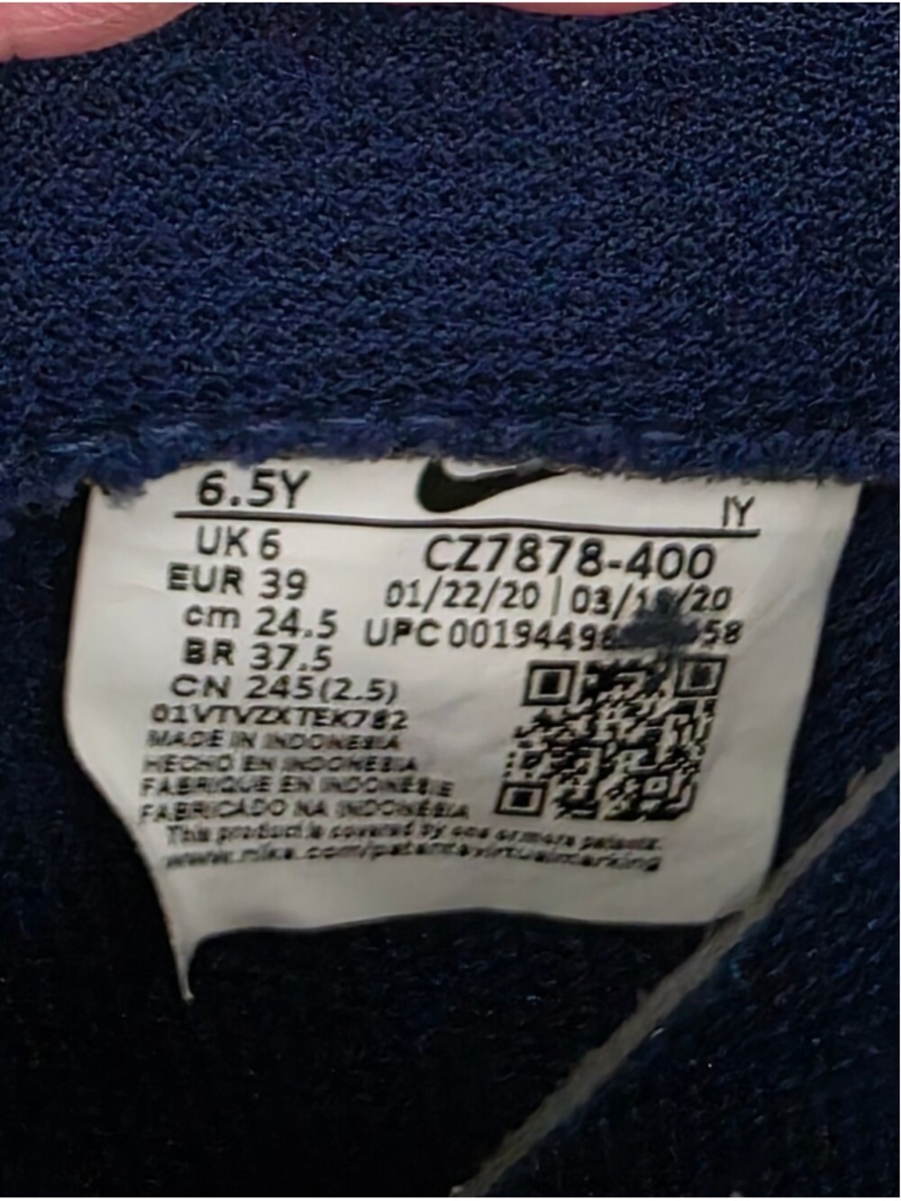 Nike Air Force 1 LV8 1 GS Splatter Swoosh Blue Void Sneakers 8.5 W | 6.5 Youth - Picture 9 of 10